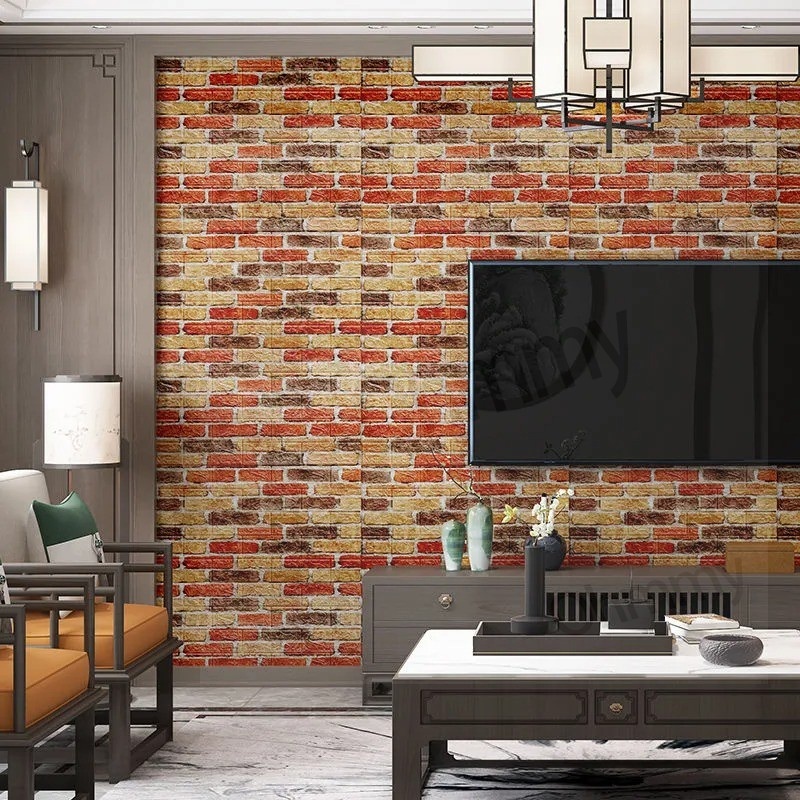BIG SIZE Sticky Wall Decor Wall paper Adhesive Wall Decor Brick Design