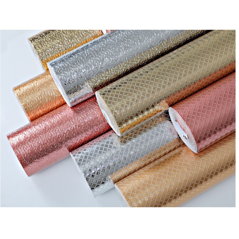 HO219 Kitchen Oil Proof Aluminium Foil 60CM x 5M Sticker Heat Resistant Wallpaper SelfAdhesive