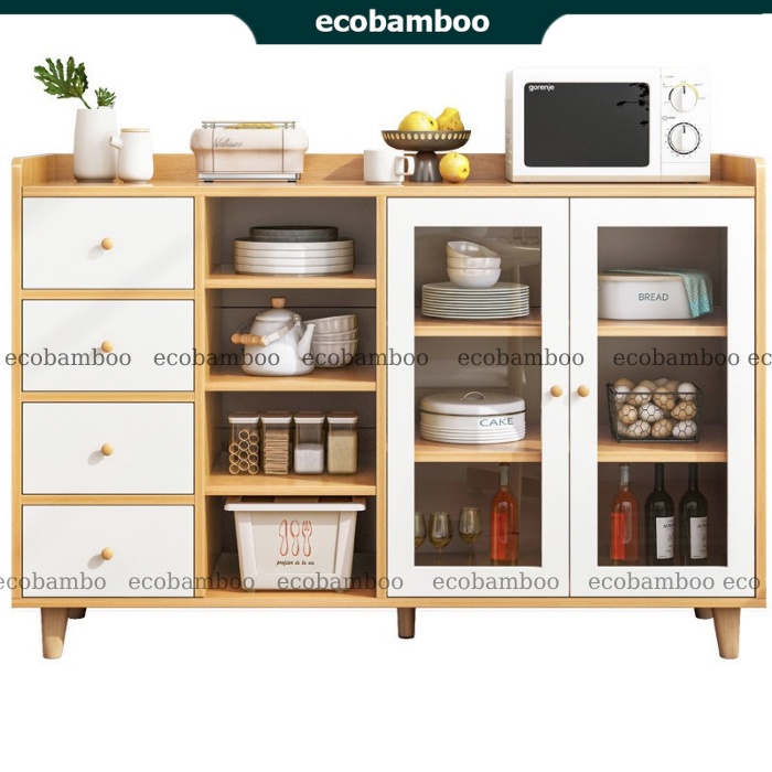 Mdf Wood Microwave Oven MultiFunction Kitchen With