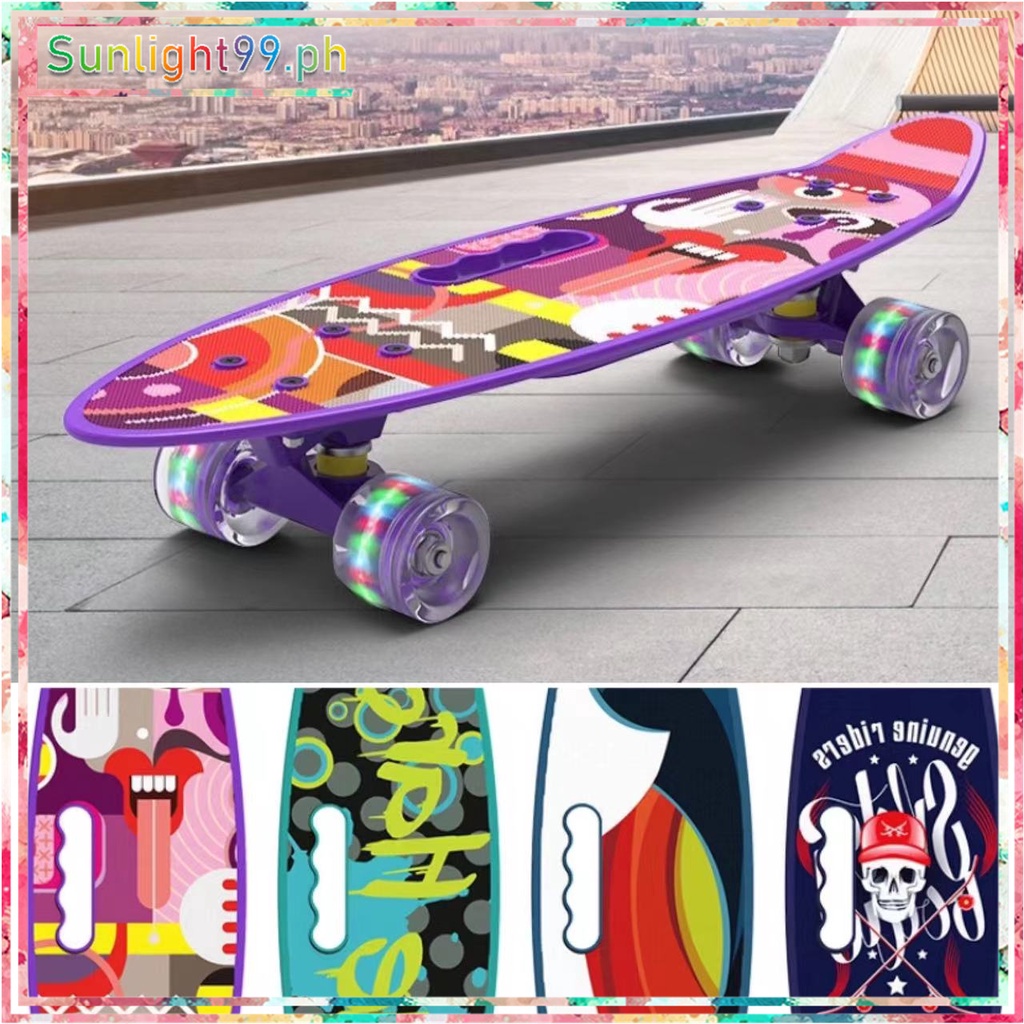 Big size skateboard/skates/boards,4four wheels with lights/handle