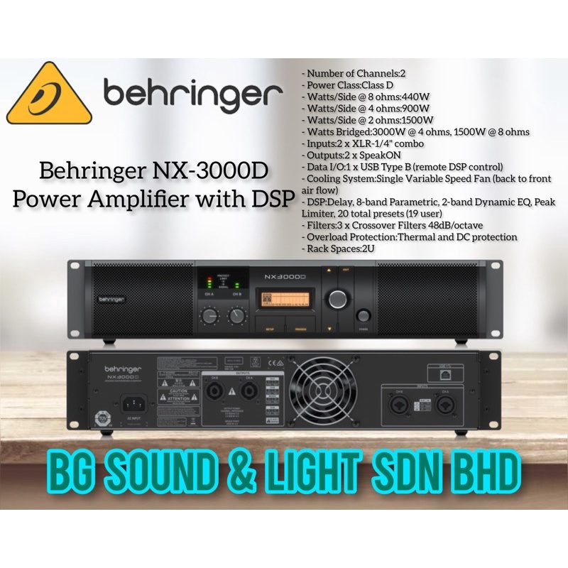 BEHRINGER NX3000D UltraLightweight 3000Watt ClassD Power Amplifier