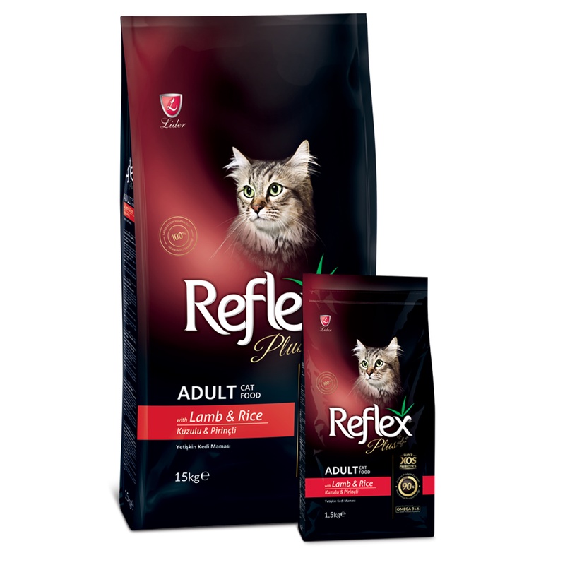 [100 ORIGINAL] 15kg REFLEX PLUS +++ Adult Cat Food with Lamb & Rice
