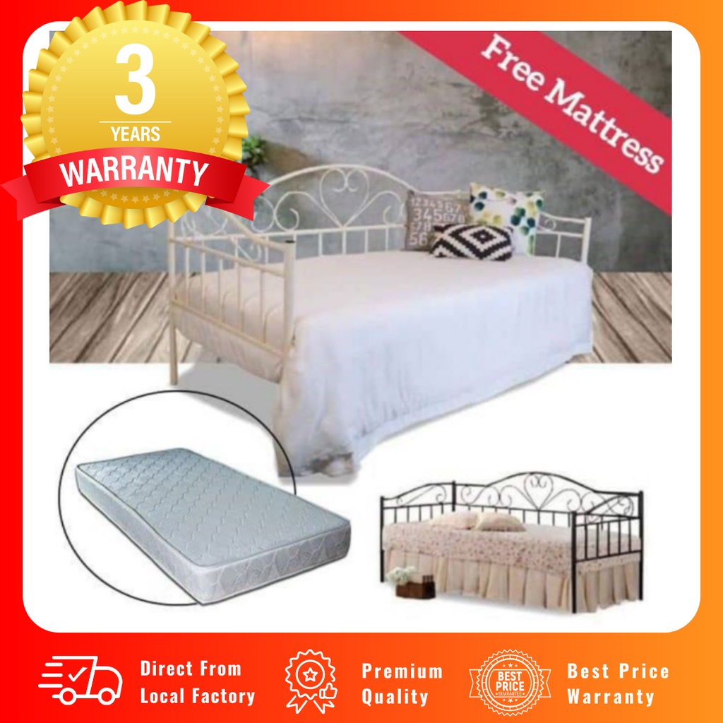 IKEA Princess Daybed/ Single Metal Day Bed (Free Mattress) Shopee