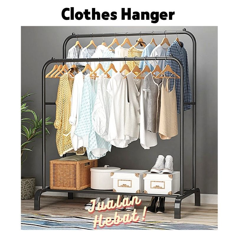 Single Pole / Double Pole Clothes Organization Storage Rack Clothes