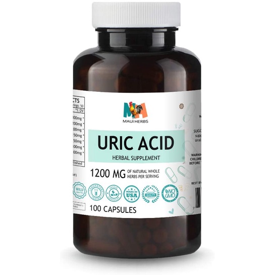 Uric Acid 100 Capsules Herbal Supplement Promoting Liver Cleanse