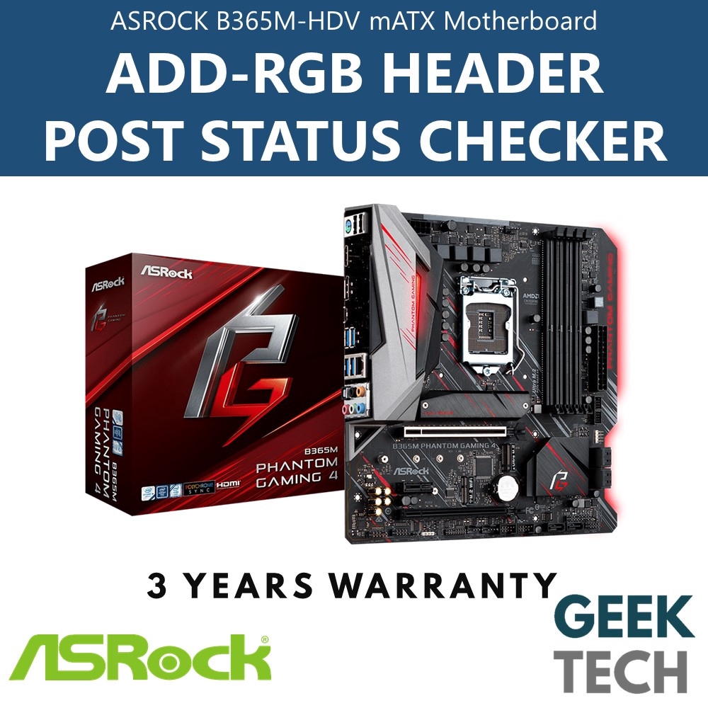 ASROCK B365M Phantom Gaming 4 mATX Motherboard Shopee Malaysia