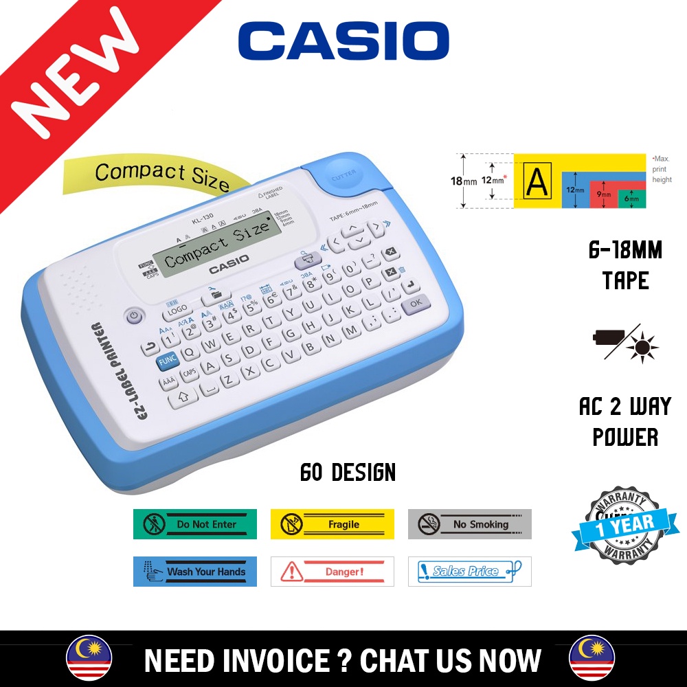 Original Casio EZLabel Printer KL130 1'Set (1 YEAR WARRANTY) Label