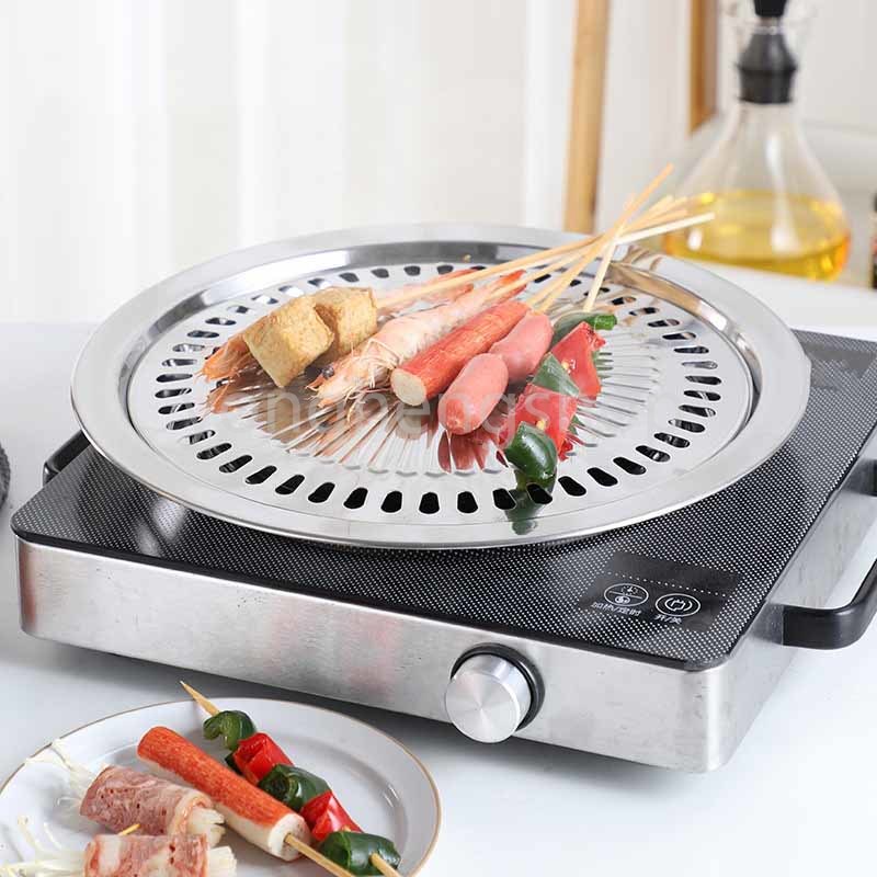 Smokeless Indoor Stovetop BBQ Grill Pan Barbeque Plate Home Kitchen