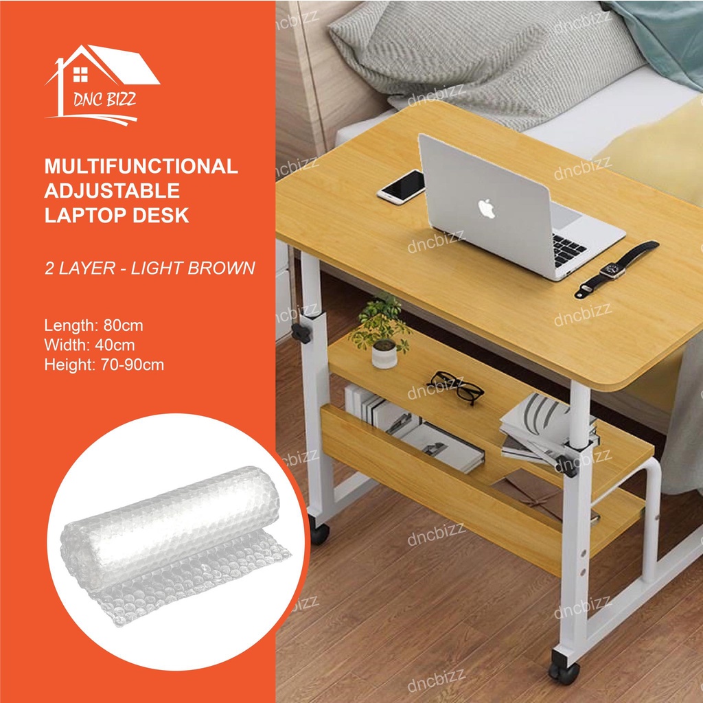 「Stock Ready in M’sia」L60/80cm Adjustable Bedside Laptop Table Sofa
