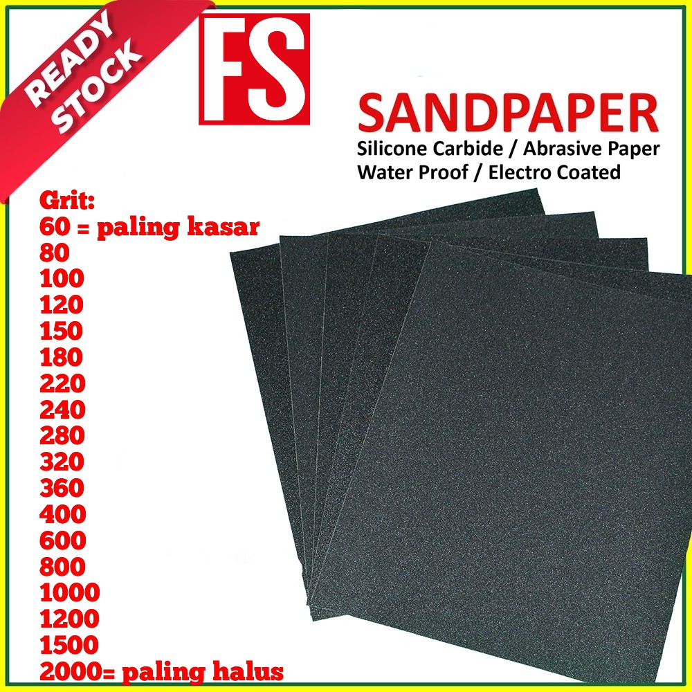 Sandpaper Abrasive Paper Waterproof/Electro Coated Kertas Pasir