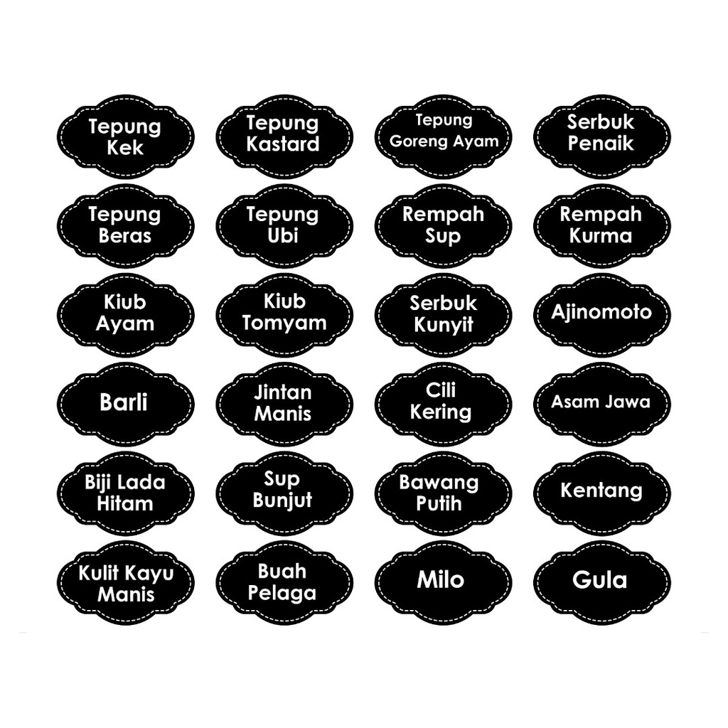 48pcs Kitchen sticker Label sticker dapur Shopee Malaysia