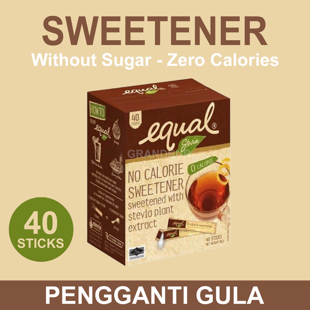 Equal Stevia Sweetener Sticks Zero Calories Stevia Sugar Replacement