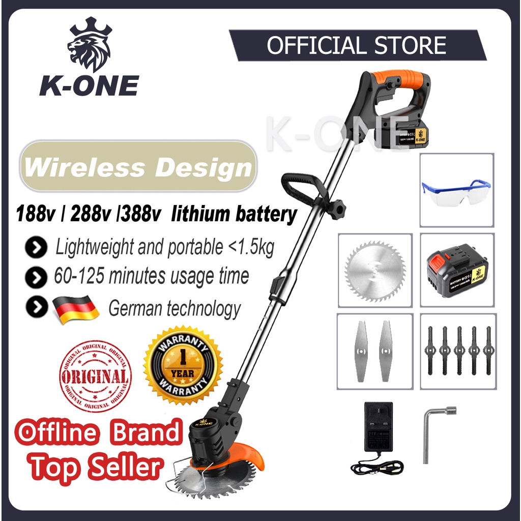 KONE High Quality 388V/288V/188V/12V Mesin Rumput Bateri Cordless