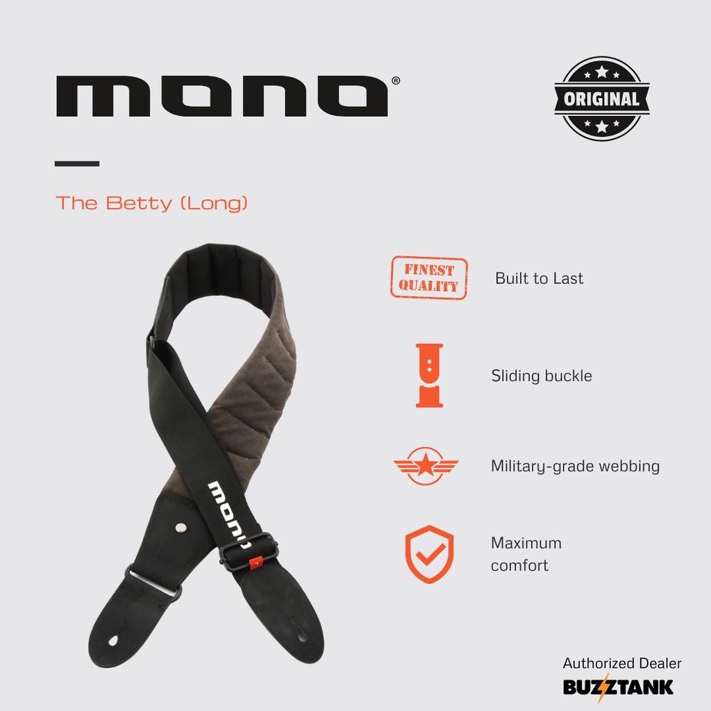 MONO M80 The Betty Guitar Strap (Long) , Doolittle , The Warsaw, Black