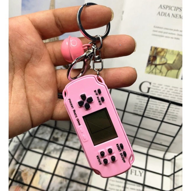 Tetris Fun Game Keychain Playable Tetris Game Handheld Bag Keychain