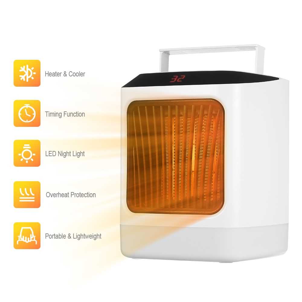 Portable Electric Space Heater Indoor Fan Heater and Cooler Timer 2