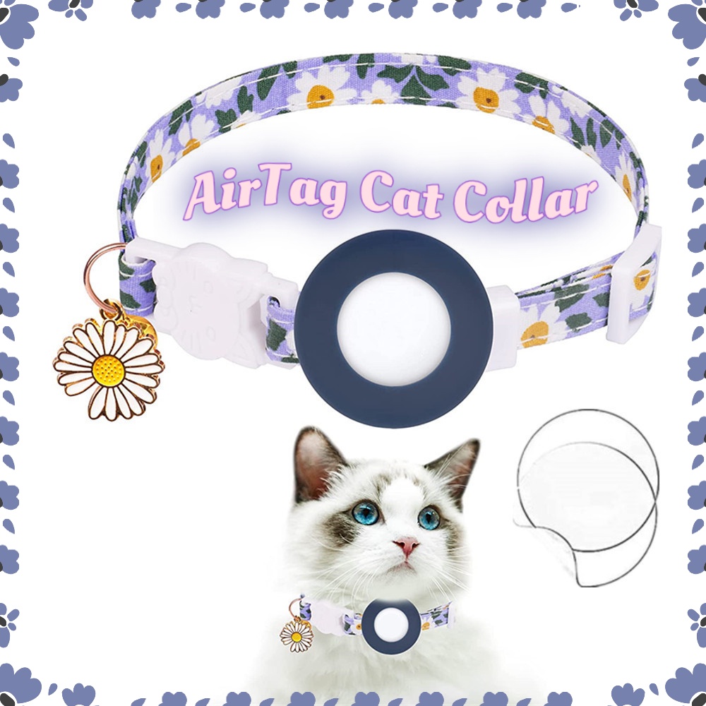 Airtag Cat Collar, Airtag Puppy Collar, Reflective Cat Collar with