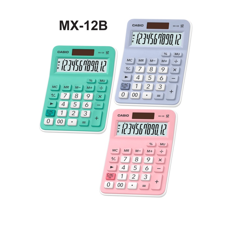 Casio Calculator MX12B Blue/Pink/Green Shopee Malaysia