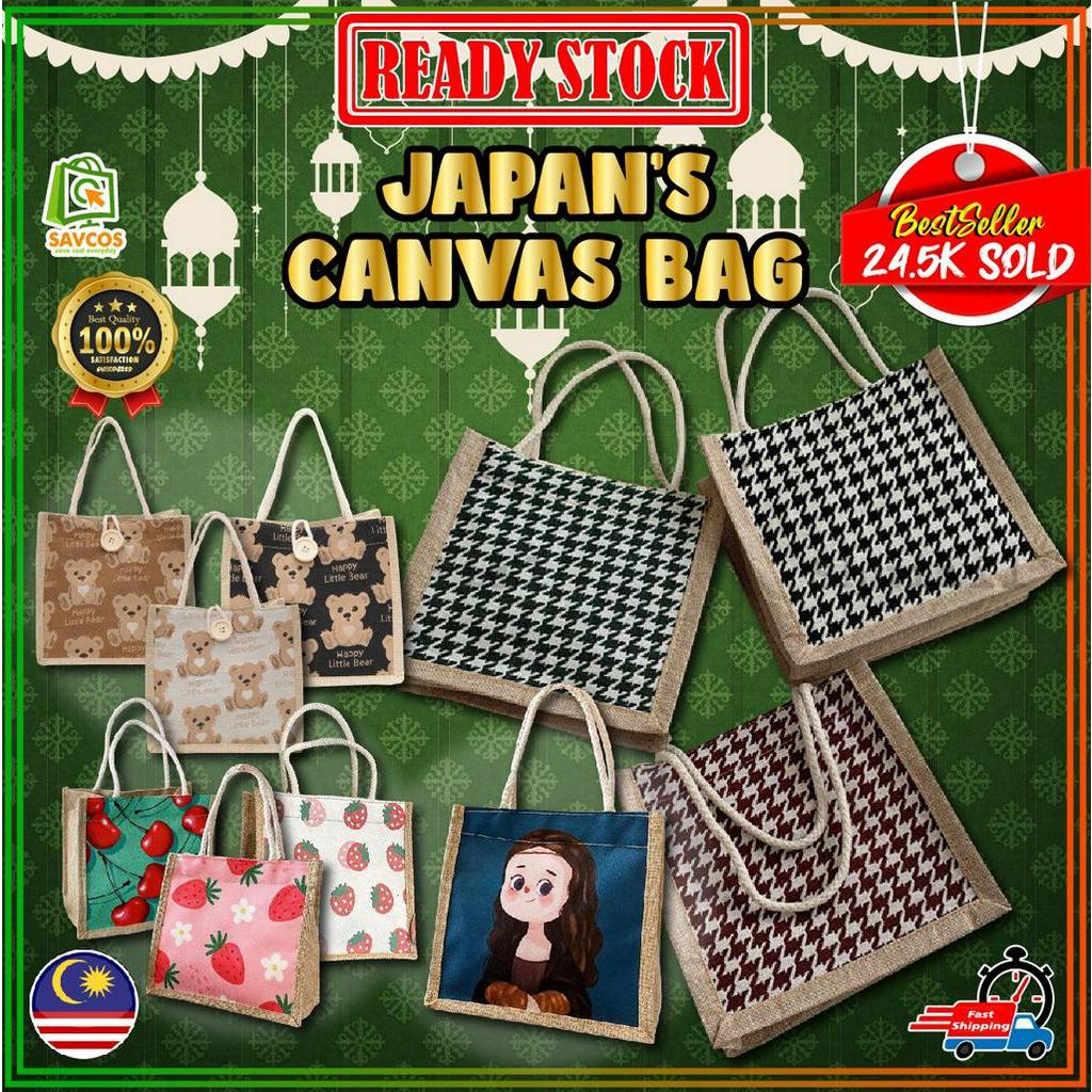 READY STOCK Japan Canvas Design Tote Bag Handbag Shoulder Beg Sling Bags / Bag Canvas/Japan