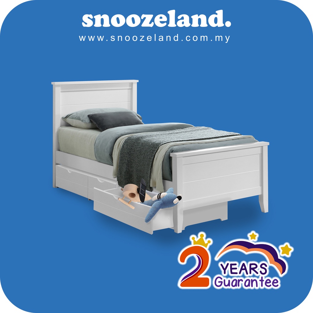 (PREMIUM Quality) Charlie Super Single Bed Frame with Underbed 3