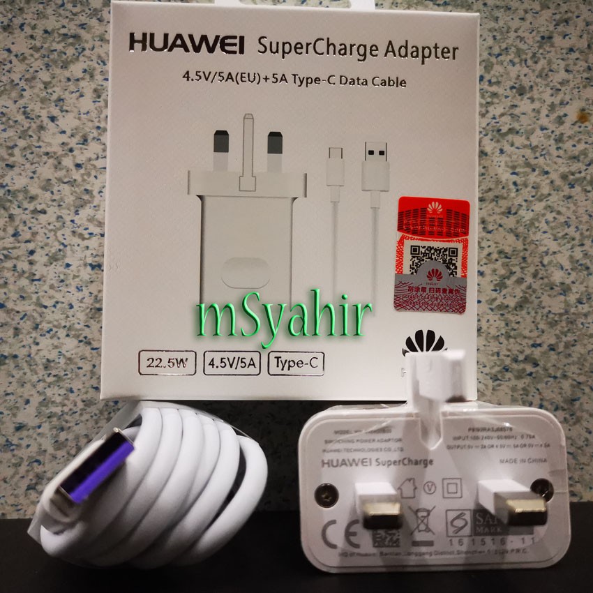 Huawei SuperCharge HW050450B00 Mains Charger Adapter + 5A Type C USB