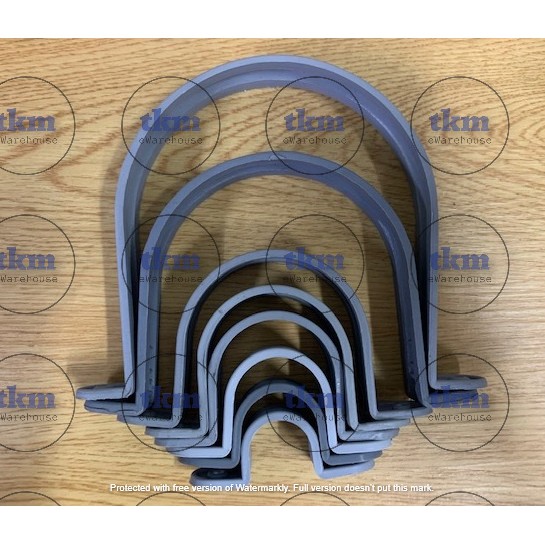 [TKM] PVC Pipe U Clip Grey Colour (15mm, 20mm, 25mm,32mm,40mm,50mm,80mm