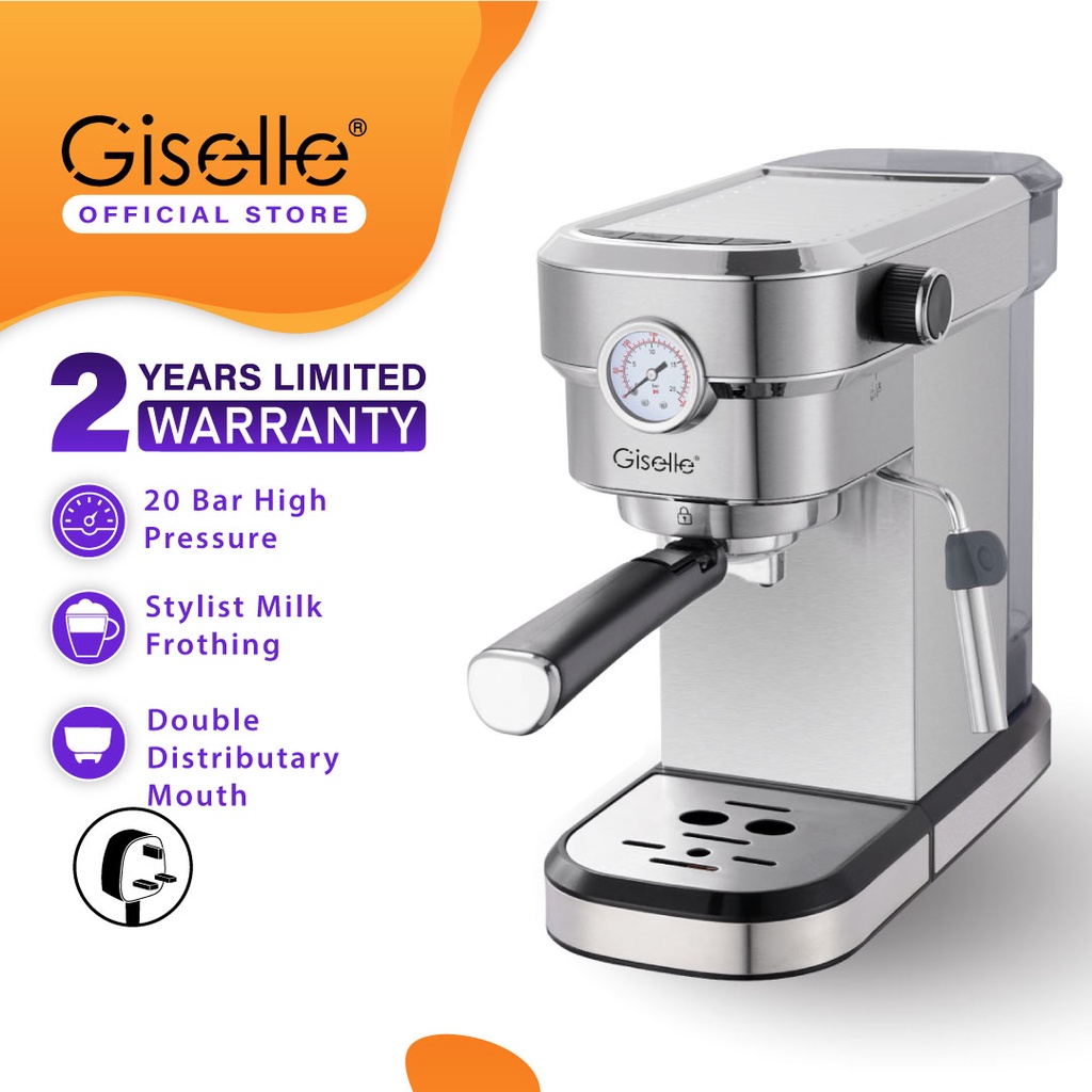 20 Bar Giselle Automatic Espresso Coffee Machine (FREE Nespresso