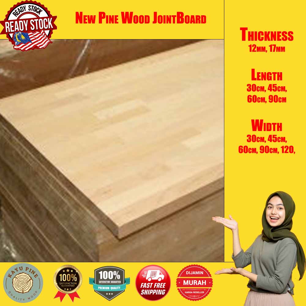 [Ready Stock] New Pine Wood For Furniture Board Table Top Kayu