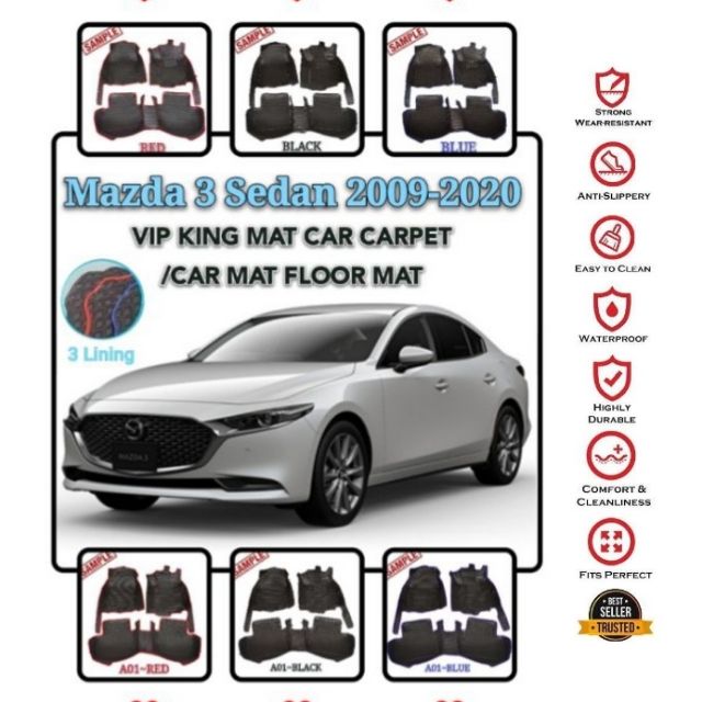 Mazda 3 Sedan 20092020 VIP KING MAT CAR CARPET/CAR MAT FLOOR MAT