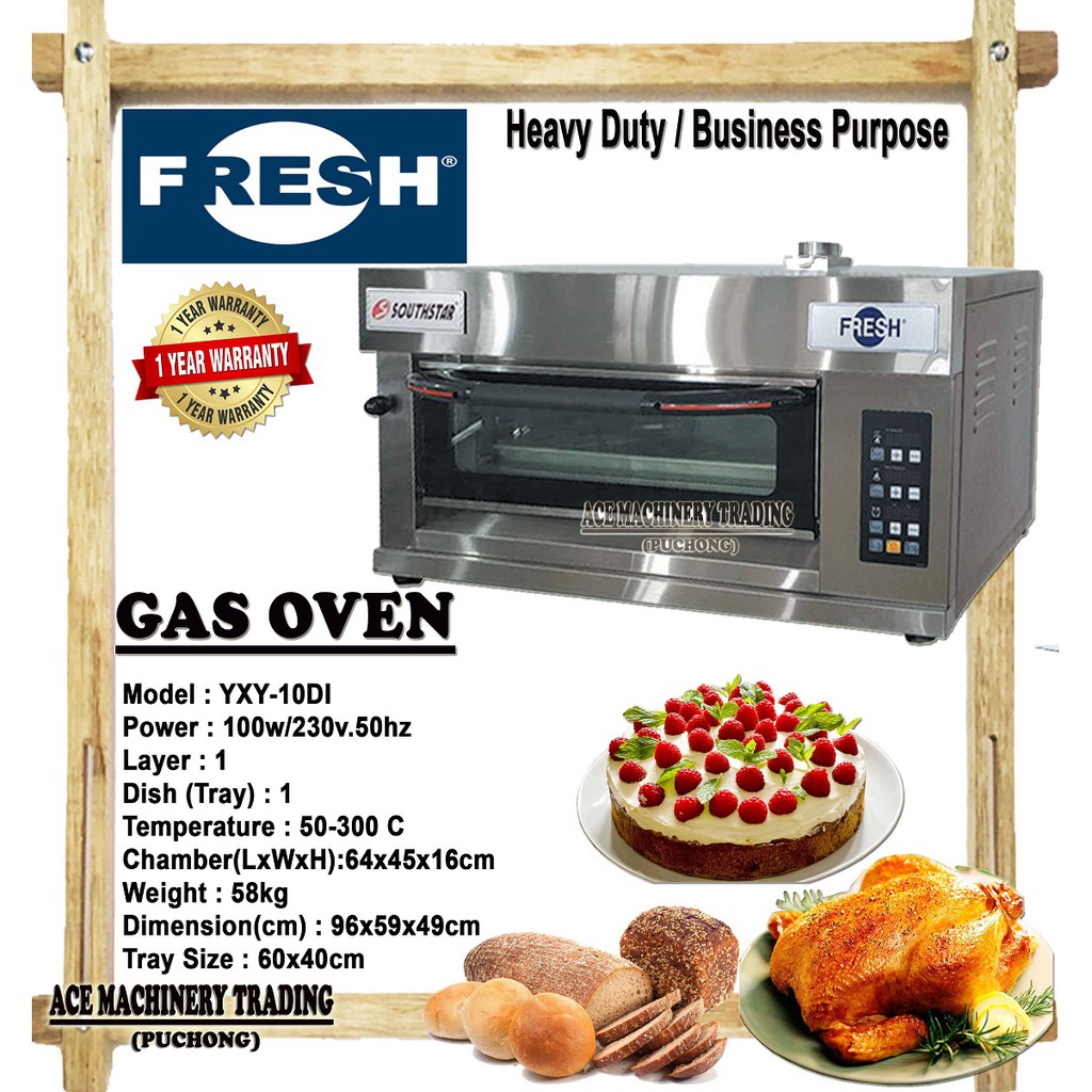 FRESH Gas Oven 1 Layer 1 Tray 0300℃ Heavy Duty Business Use Commercial