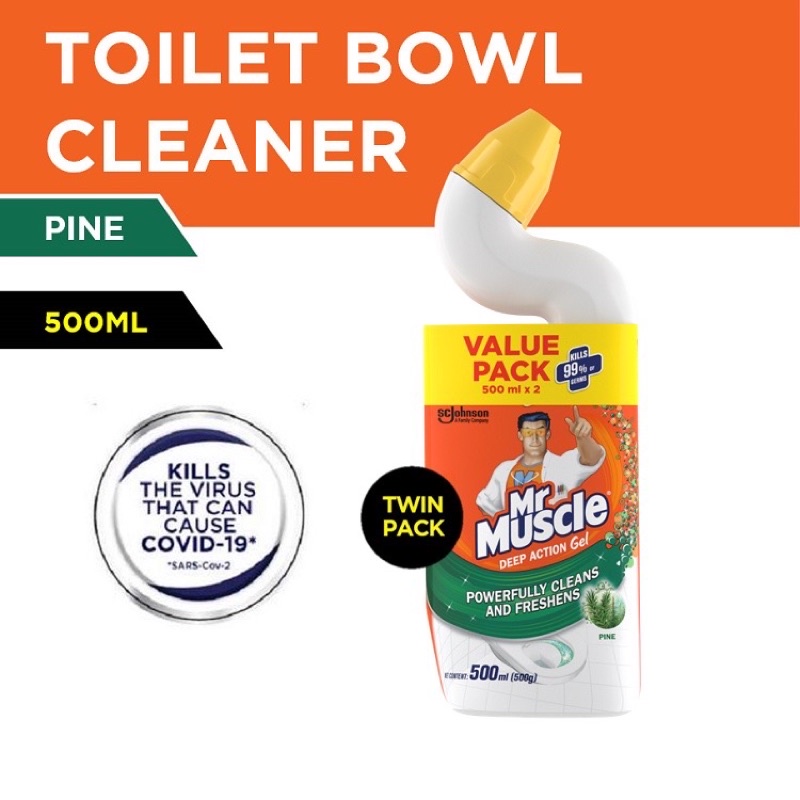 Mr Muscle TOILET BOWL CLEANER Deep Action Gel (2 x 500ml) Shopee Malaysia