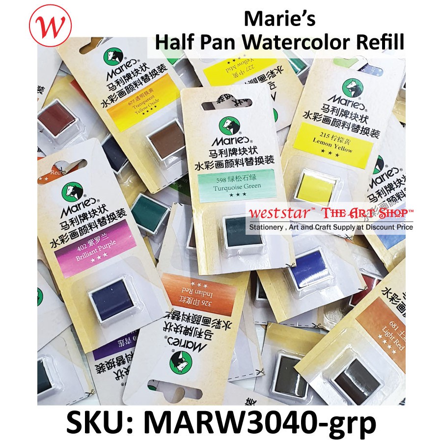 [Weststar The Art Shop] Marie's Watercolor Half Pan Refill (PART 1 OF 3