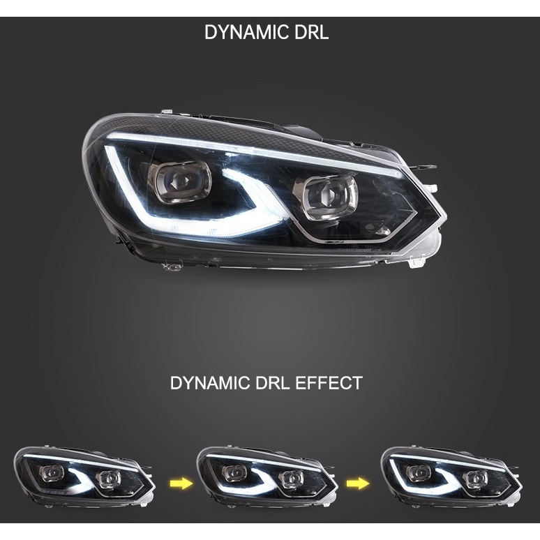 Volkswagen Golf mk6 mk7 convert mk8 style projector headlamp headlight