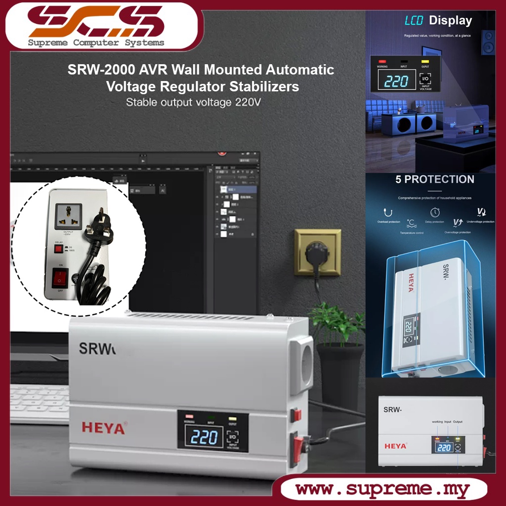 2KVA AVR Wall Mounted AC Automatic Voltage Regulator/ Voltage