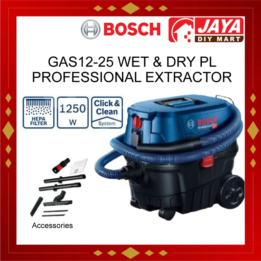 BOSCH GAS 1225PL / GAS1225PL PROFESSIONAL WET & DRY EXTRACTOR / VACUUM CLEANER (1 Year