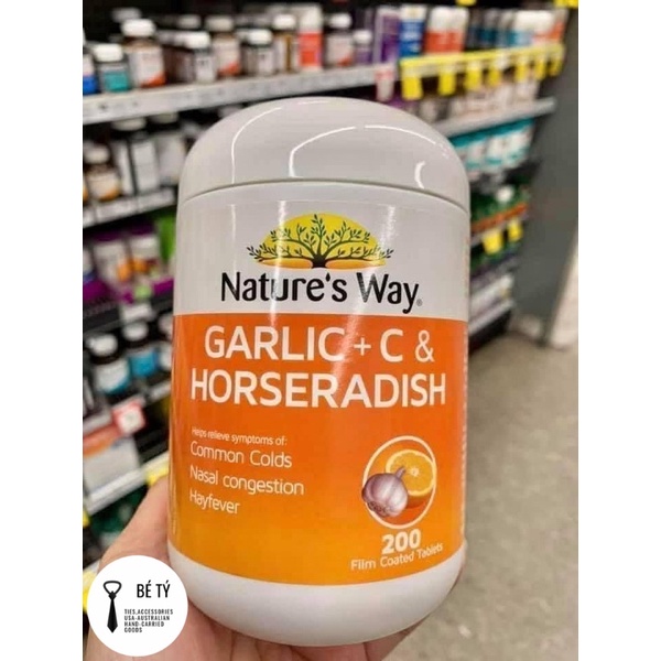 Nature's Way Garlic + C & Horseradish Vitamin C Garlic Cay Tablets