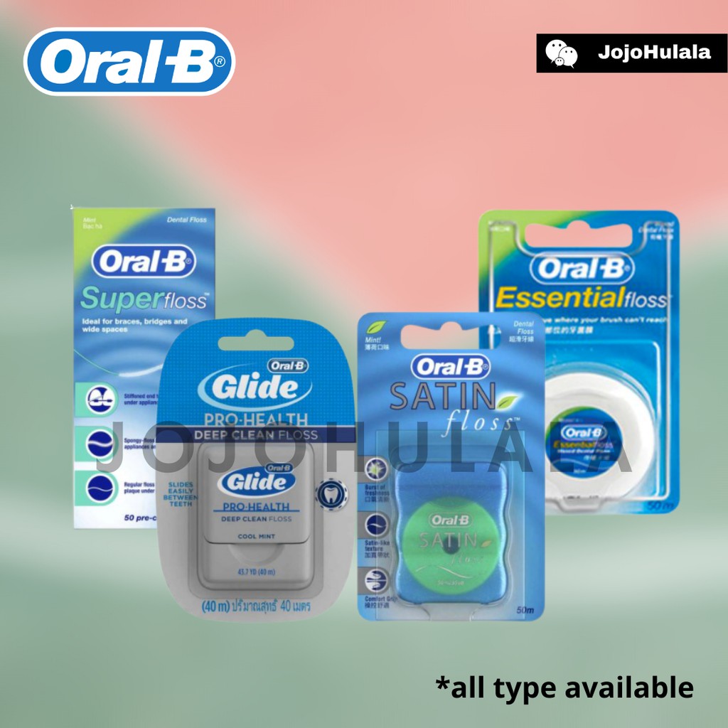 Oral B Essential Floss Satin Floss Pro Health Super Floss Waxed Dental