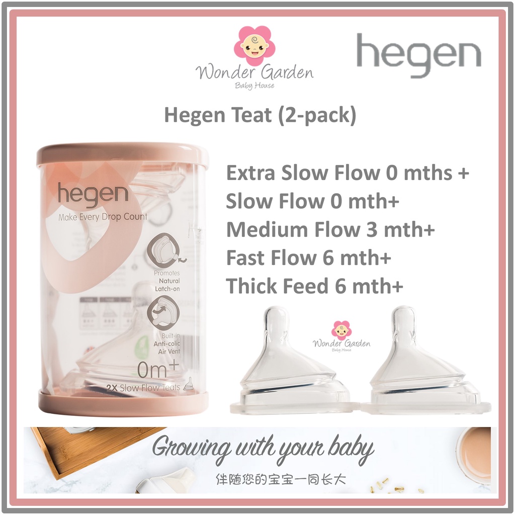 Hegen Teats 2pack (Slow Medium Fast Thick Feed Flow) Shopee