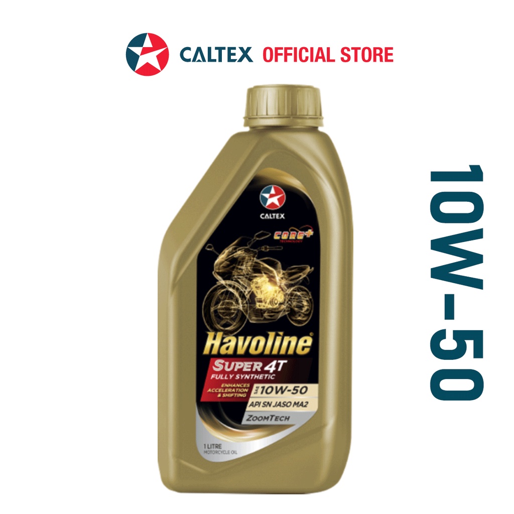 CALTEX Havoline Super 4T 10W50 Fully Synthetic Motor Engine Oil API SN