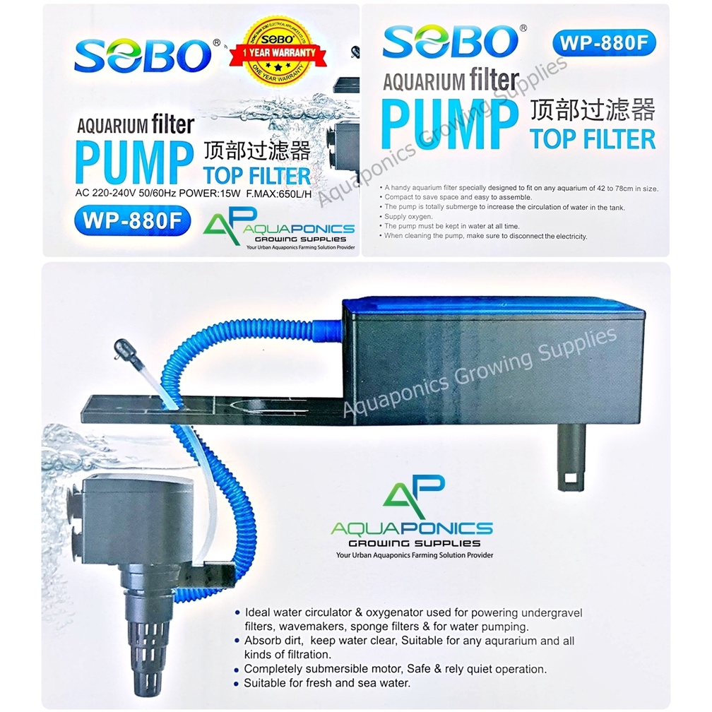 SOBO Aquarium Top Filter WP880F WP1880F WP2880F WP3880F WP4880F Akuarium Pam Power Head