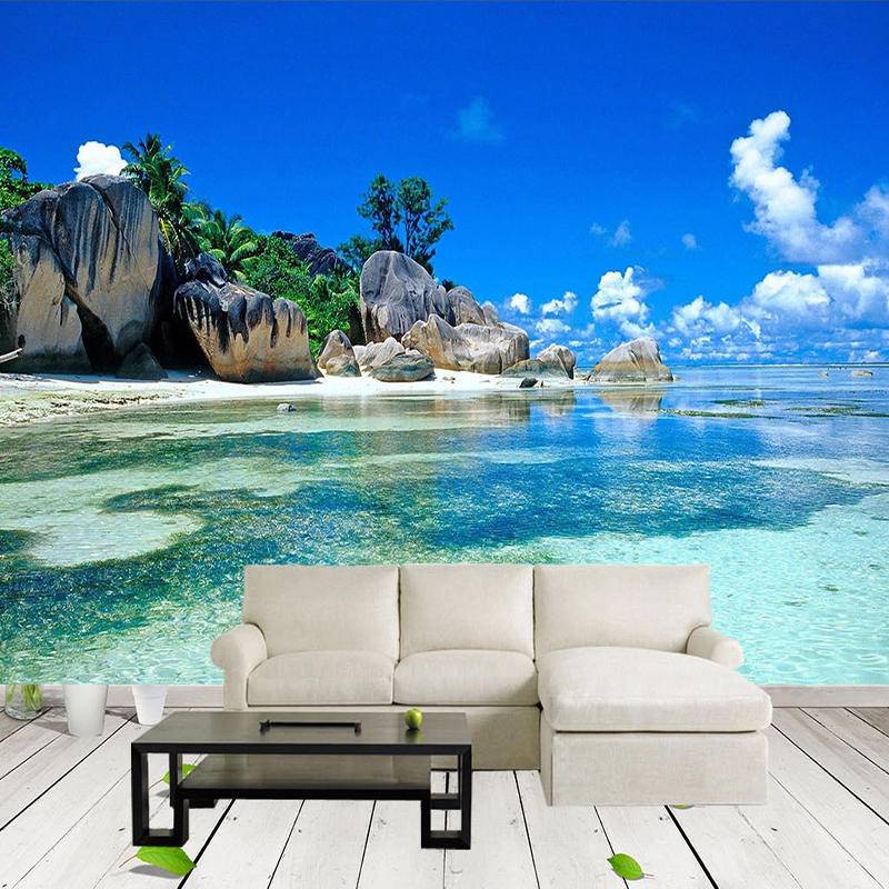 Island Beach Custom 3D Photo Wallpaper Selfadhesive Wall Sticker