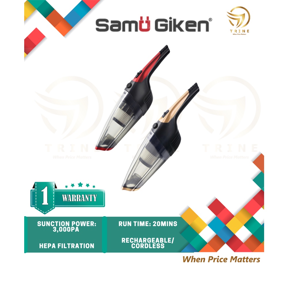 Samu Giken Wireless Rechargeable Portable Car Vacuum Cleaner Dry Red