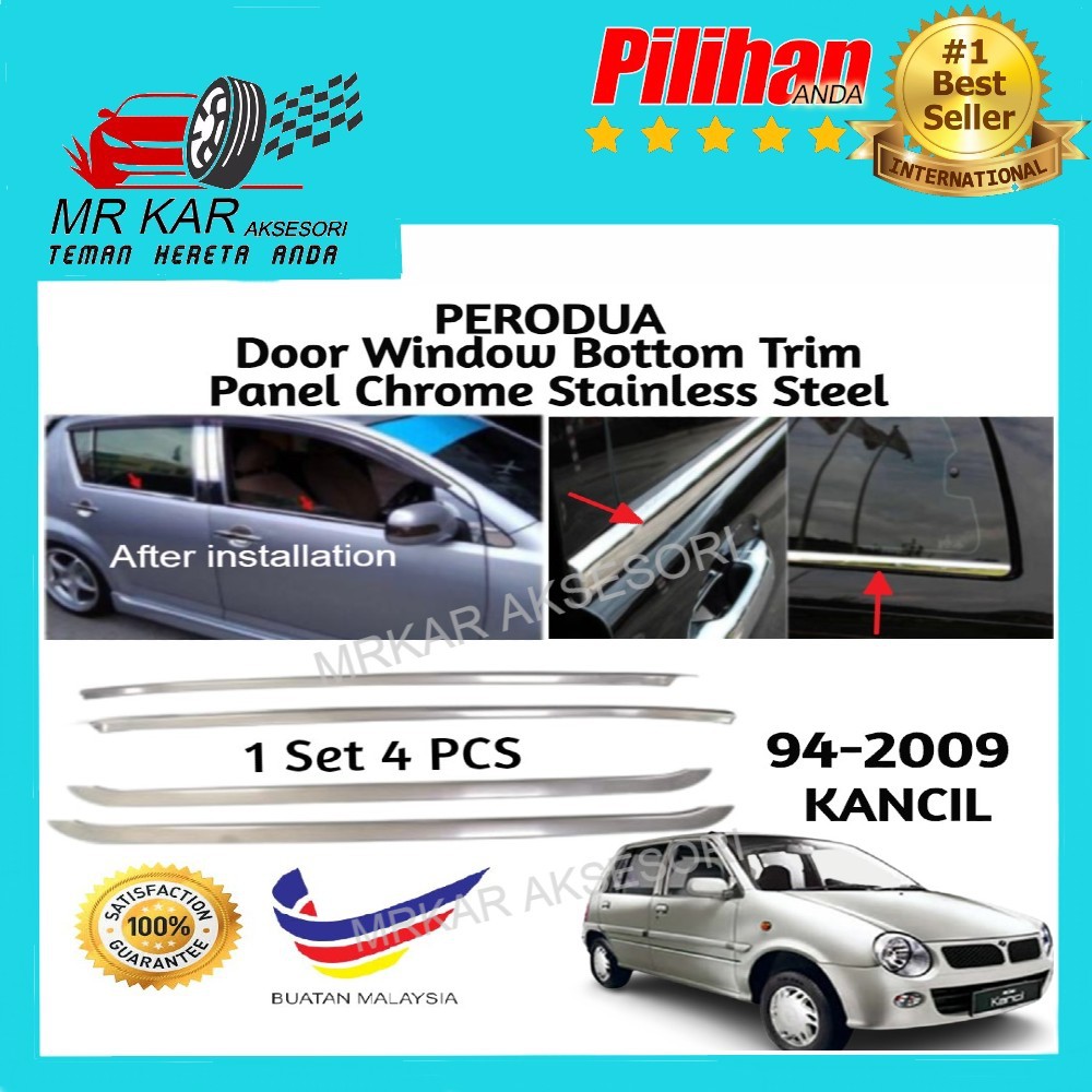 Perodua Kancil Door Window Trim Panel Chrome Stainless Steel Shopee