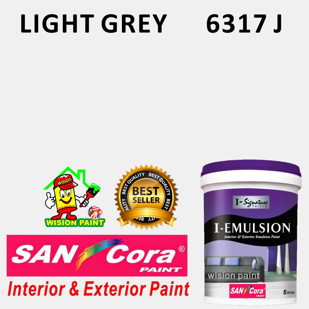 LIGHT GREY 6317 J ( 5L ) SANCORA IEMULSION PAINT FOR INTERIOR AND