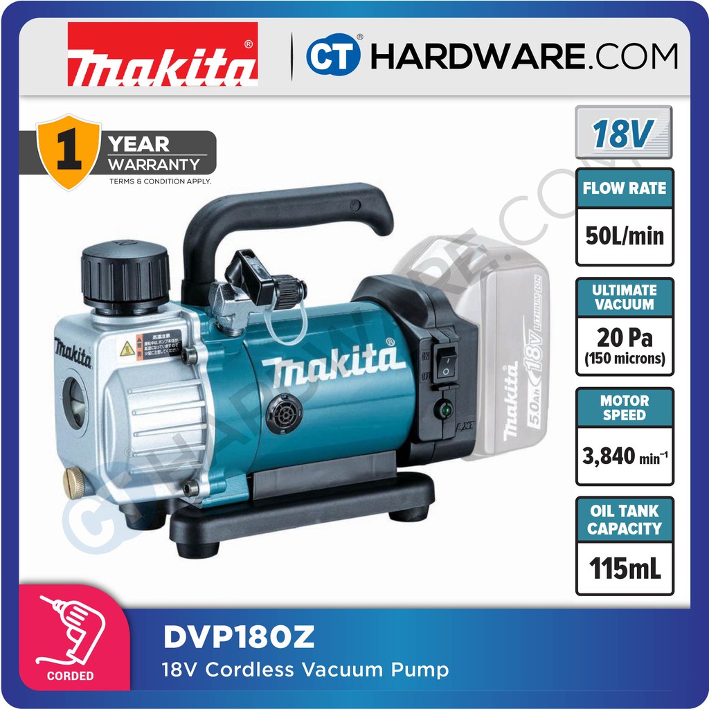 MAKITA DVP180Z CORDLESS VACUUM PUMP 18V 5/16" 115ML 50L/MIN WITHOUT