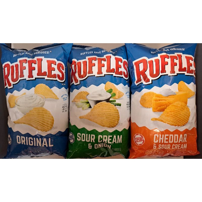 Ruffles Original/Sour Cream & Onion/Cheddar & Sour Cream/Jalapeno Ranch