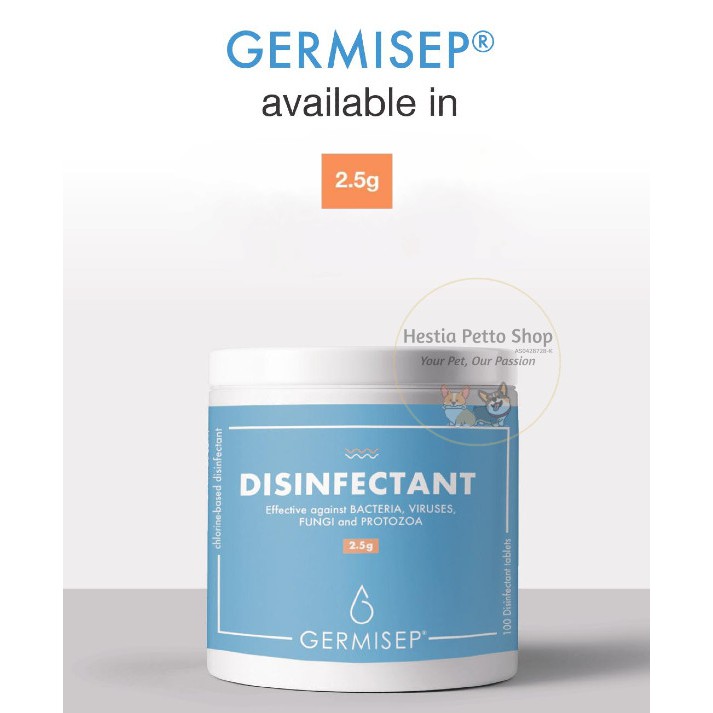Germisep 2.5g by Hovid Disinfectant tablets against Covid19, canine