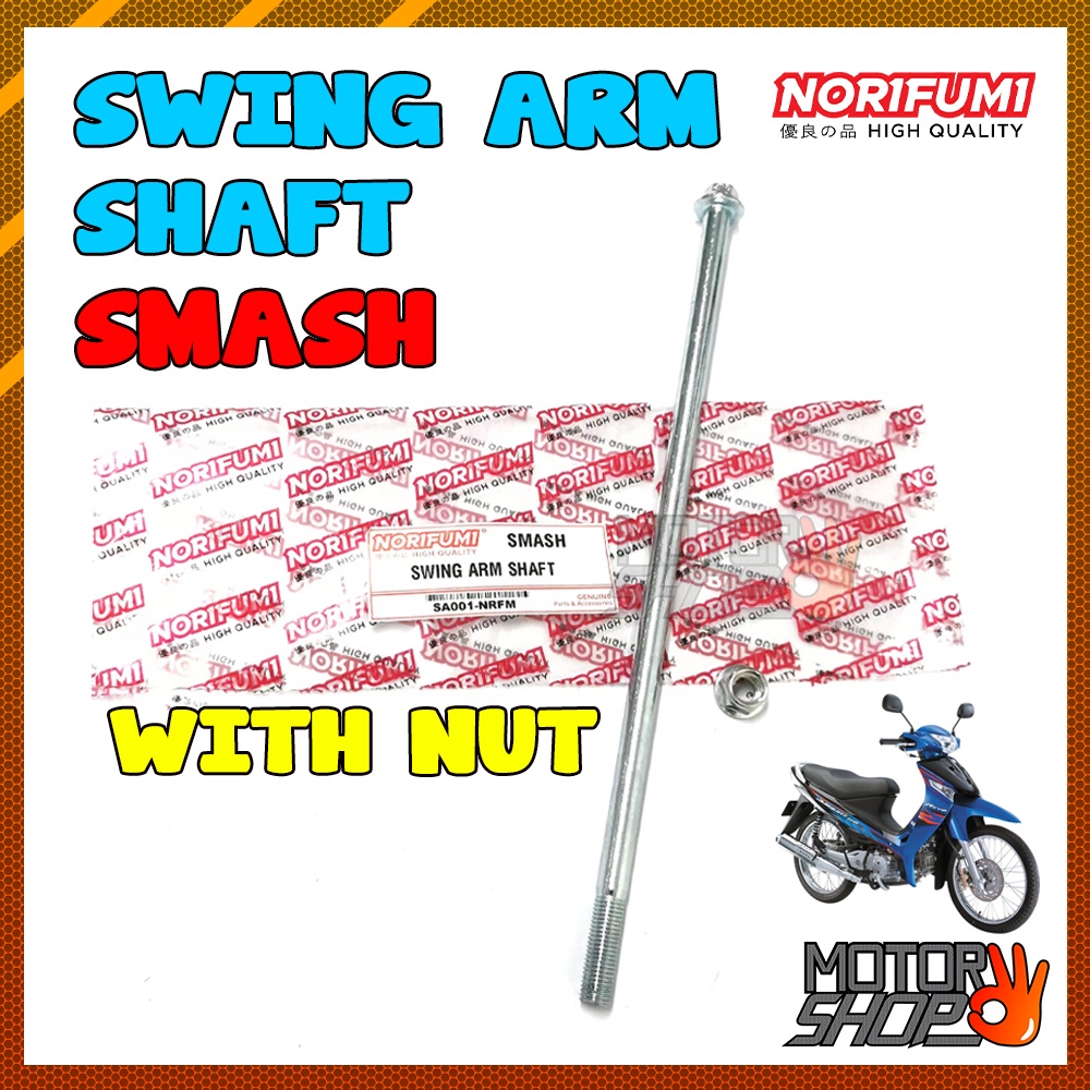 SUZUKI SMASH 110 SMASH110 SWING ARM SHAFT WITH NUT BELAKANG REAR SWING