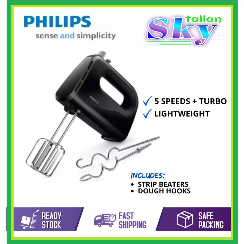 Philips hand mixer +Turbo Function 300W 5 Speed HR3705 Shopee Malaysia