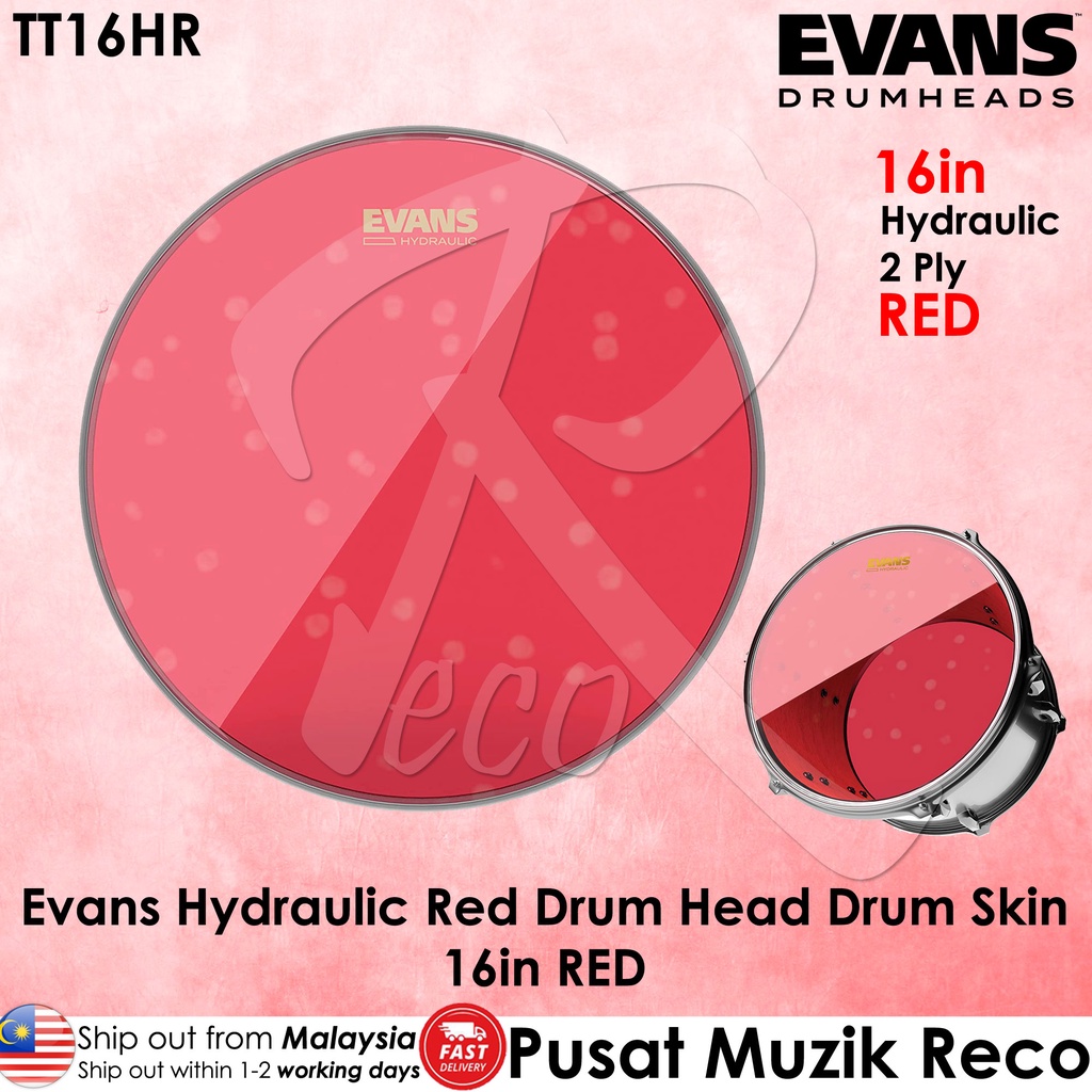 Evans TT16HR Hydraulic Red Tom Drum Head 16" Snare / Tom / Timbale